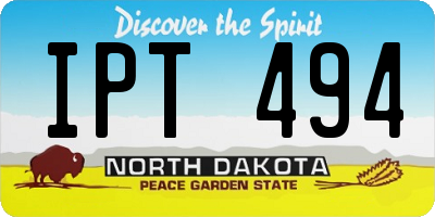 ND license plate IPT494
