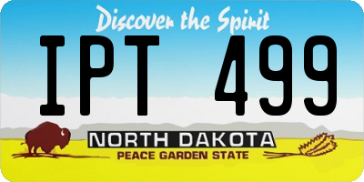 ND license plate IPT499