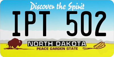 ND license plate IPT502