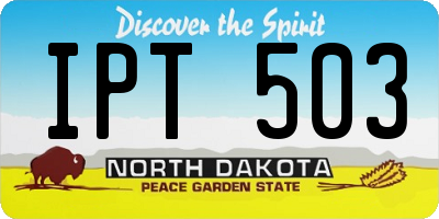 ND license plate IPT503