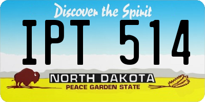 ND license plate IPT514