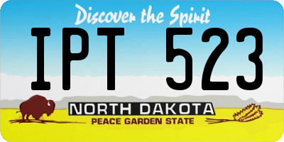 ND license plate IPT523