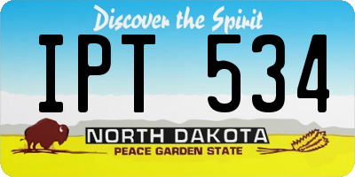 ND license plate IPT534