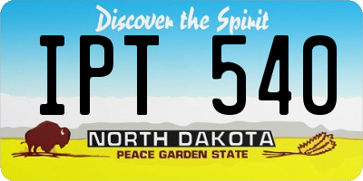 ND license plate IPT540