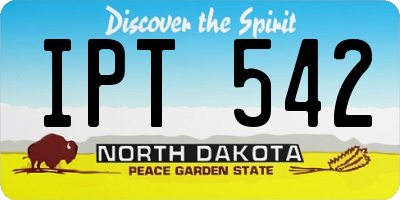 ND license plate IPT542