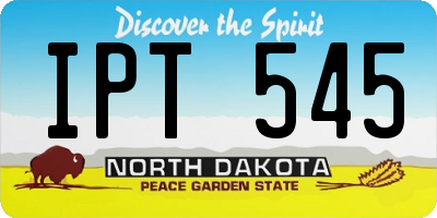 ND license plate IPT545