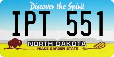 ND license plate IPT551