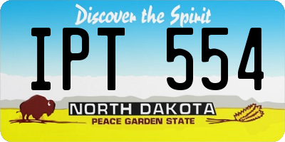 ND license plate IPT554