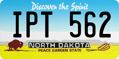 ND license plate IPT562