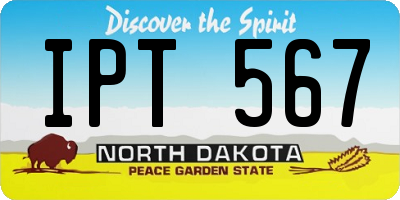 ND license plate IPT567