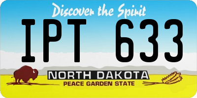 ND license plate IPT633