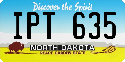 ND license plate IPT635