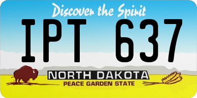 ND license plate IPT637