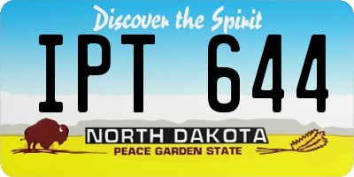 ND license plate IPT644