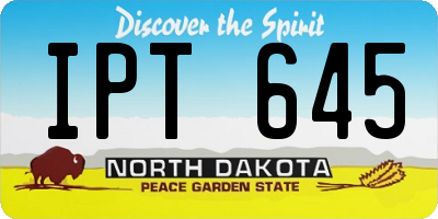 ND license plate IPT645