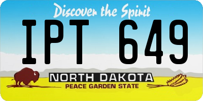 ND license plate IPT649