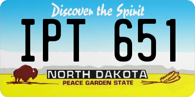 ND license plate IPT651