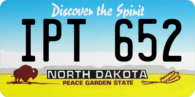 ND license plate IPT652