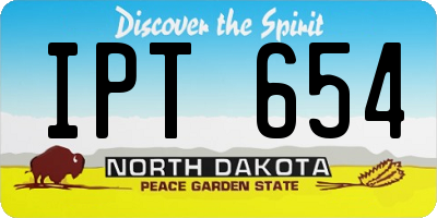 ND license plate IPT654