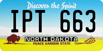 ND license plate IPT663