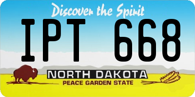 ND license plate IPT668