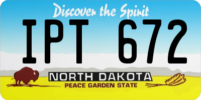 ND license plate IPT672