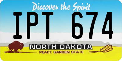 ND license plate IPT674