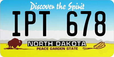 ND license plate IPT678