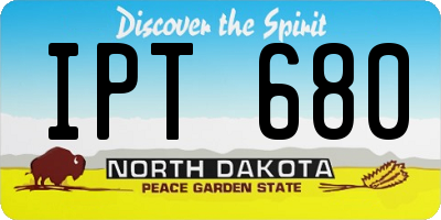 ND license plate IPT680