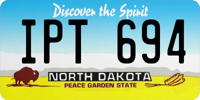 ND license plate IPT694