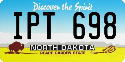 ND license plate IPT698