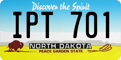 ND license plate IPT701