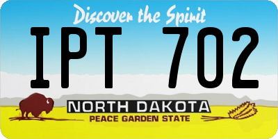 ND license plate IPT702