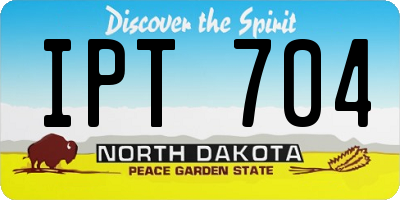 ND license plate IPT704