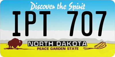 ND license plate IPT707