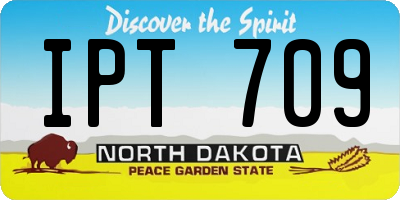 ND license plate IPT709