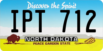 ND license plate IPT712