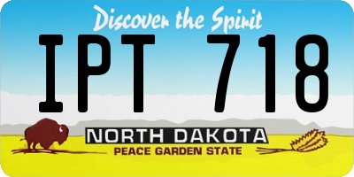 ND license plate IPT718