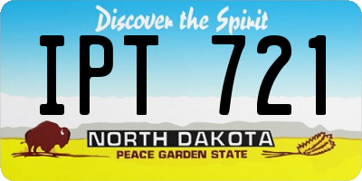 ND license plate IPT721