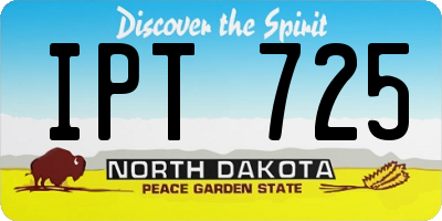 ND license plate IPT725
