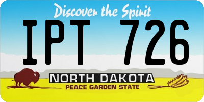 ND license plate IPT726