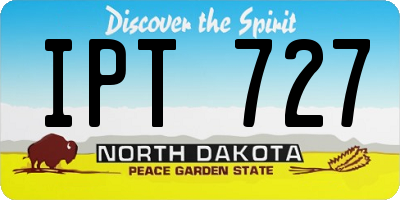 ND license plate IPT727
