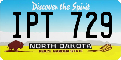 ND license plate IPT729