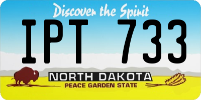 ND license plate IPT733