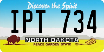 ND license plate IPT734