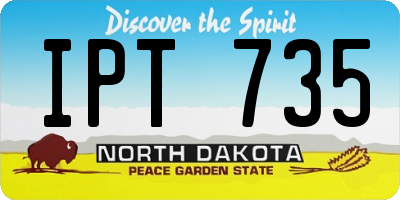 ND license plate IPT735