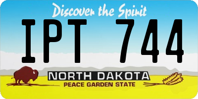 ND license plate IPT744