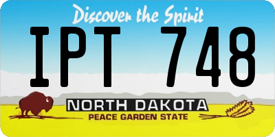 ND license plate IPT748