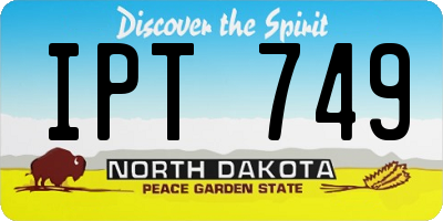 ND license plate IPT749
