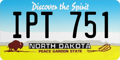 ND license plate IPT751
